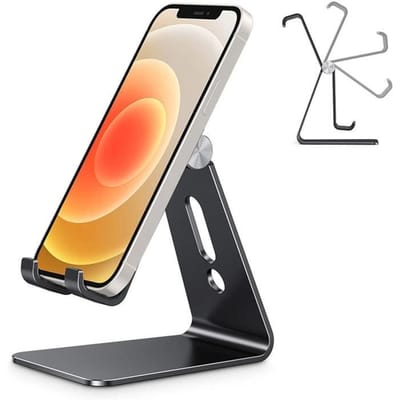 Telefoonhouder, Bureau Telefoonhouder Multi-Hoeken Verstelbaar, Draagbare Telefoonhouder van Aluminium Compatibel met iP[9]