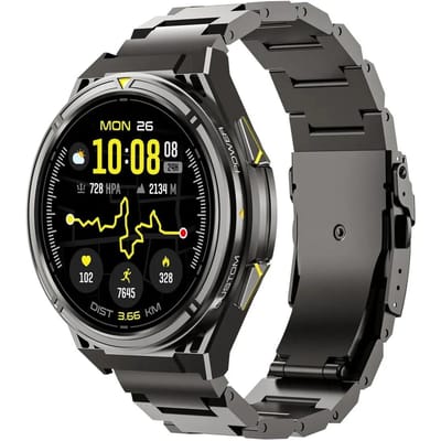CUBOT GT5 - Smartwatch - Sporthorloge - Heren en Dames - Health - Stappenteller - Hartslagmeter - Saturatiemeter - Belfunctie - 100+ Sportmodi - Kompas - Zaklamp - 1,43" AMOLED - Geschikt voor iOS/Android - Zwart