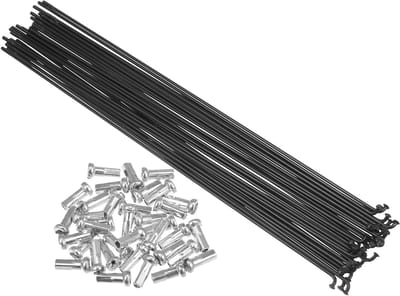 Dailygoods - Fiets Spaken Set - Koolstofstaal - 36 Stuks - 14G 244mm - Voor Wielopbouw - Zwart - Geschikt voor Fietsen