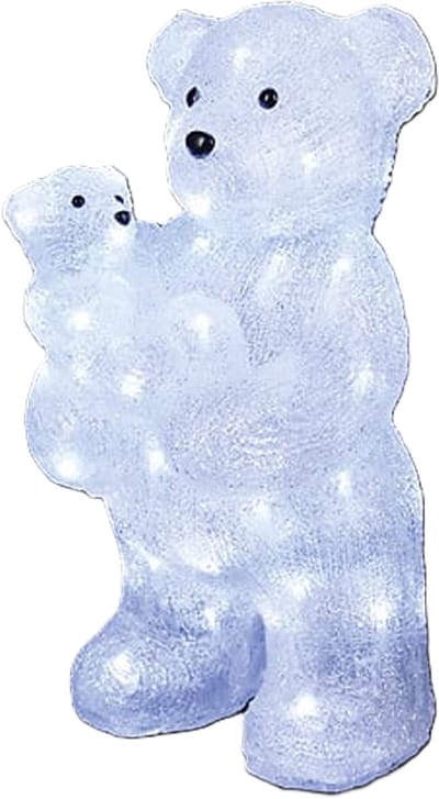 Feeric Lights & Christmas Kerstverlichting figuur - ijsbeer met baby - H44 cm - 56 led lampjes - verlichte figuren