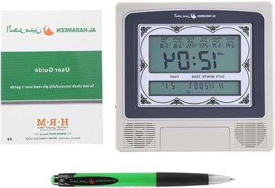 Digitale Gebedsklok met Kalender en Alarmfunctie - Zilver Kleurige Muurklok voor Moslims met Azan en Athan Functie