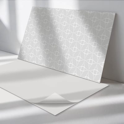 Wallfluent Vinyl Wandpaneel - Geometrisch rasterpatroon Zelfklevende Wandbekleding - 100 cm x 50 cm - Grijs Vinyl Wandpaneel - 1 stuk - Rechthoekig Wandbekleding Vinyl - Patroon Wandpaneel - Wandpaneel PVC - Wandpaneel Keuken en Badkamer