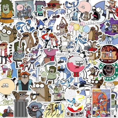 52Cspack Tv Regular Show Stickers Cartoon Anime Vinyl Decals Voor Telefoonhoesje Notitieboek Scrapbooking Decor gray
