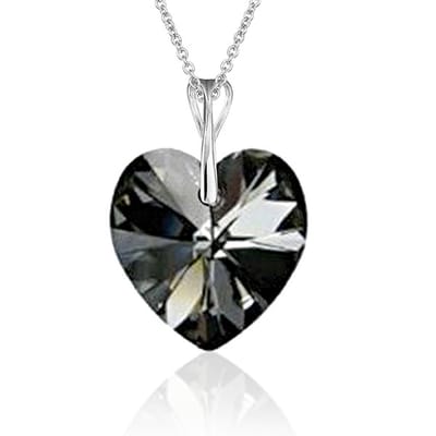 Montebello Ketting Mila HZ566 - Swarovski Hart - 925 Zilver Gerhod. - Ø18mm - 50cm