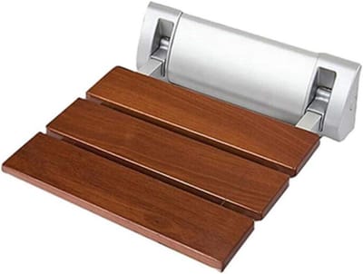 Douchestoel - Klapstoel Badkamer - Veilig Douchen - Wandmontage Opvouwbaar - 32x31 cm Zitting - Houtkleur