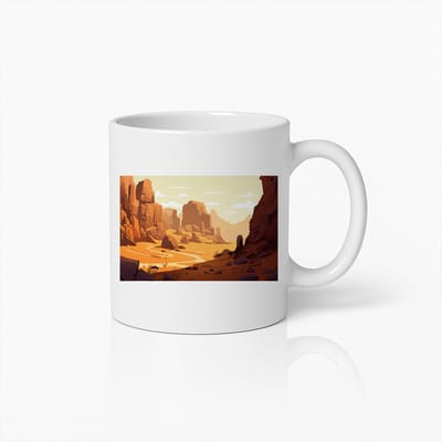 Mystiek Woestijnlandschap Mok – Prachtig Zonsondergang Uitzicht Koffiebeker – Perfect Cadeau voor Natuurliefhebbers 330ml