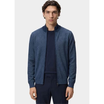 Baileys Vest heren Blauw Cardigan Zip 2-tone Jacquard 612050/69