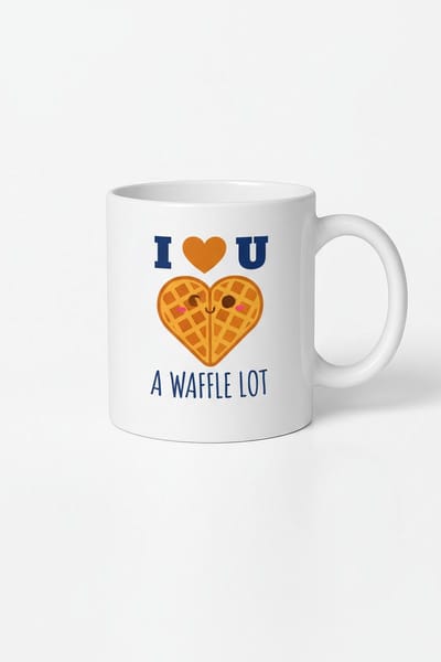 I  U A WAFFLE LOT Mok | Grappige Wafel Liefdes Beker | Koffiemok Cadeau