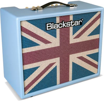 Blackstar Debut 50R Baby Blue Union Jack Limited Edition 50W gitaarversterker combo met reverb
