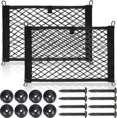 Bagagenet, 2 stuks kofferbaknet, 45 x 25 cm, universeel kofferbaknet, opbergnet, nylon, voor caravans, vrachtwagens, bestelwagens