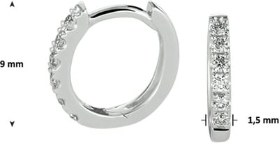 Klapoorringen Diamant 0.10ct (2x0.05ct) G Si