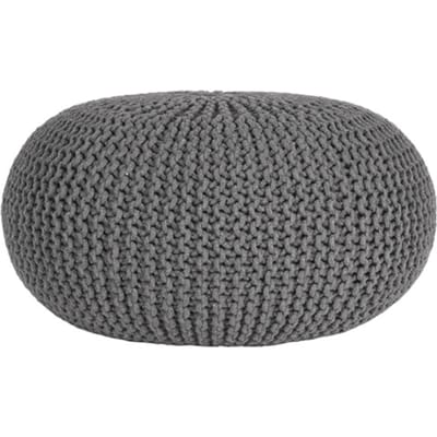 LABEL51 - Poefs Knitted - Donkergrijs - 70x70x35cm
