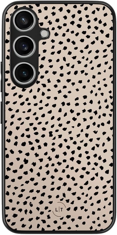 Leuke Telefoonhoesjes - Hoesje geschikt voor Samsung Galaxy A55 - Almond dots - Backcover zwart - Gestipt - Bruin