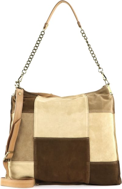 CATERINA LUCCHI Leren Schoudertas Angelika Kauffman Shopping Bag Comb. Butter Beige Bruine