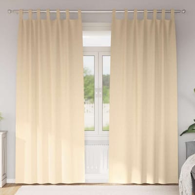 vidaXL Zwart-out Gordijnen met Ringen 2 st Crèmekleurig 225 x 140 cm