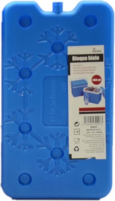 Koelelementen plat - 14 x 2 x 25 cm - blauw - 400 gram - Koelblokken / koelelementen voor koeltas/koelbox