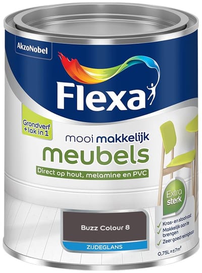 Flexa - Mooi Makkelijk Meubels Zijdeglans - Buzz Colour 8 - Mengverf - 750 Ml