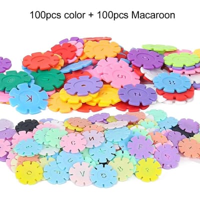 60~200 stuks Sneeuwvlok Bouwstenen Speelgoed Kinderen DIY Constructie Kleuterschool Spel Montage Educatief Speelgoed voor Kinderen Cadeau TMZ