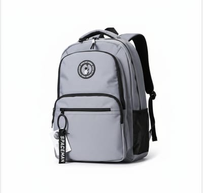 TK-S Rugzak, Lichtgrijs en Ruim, 28 Liter, 17,3 inch laptop, drankflesvak. (48x30x20cm)