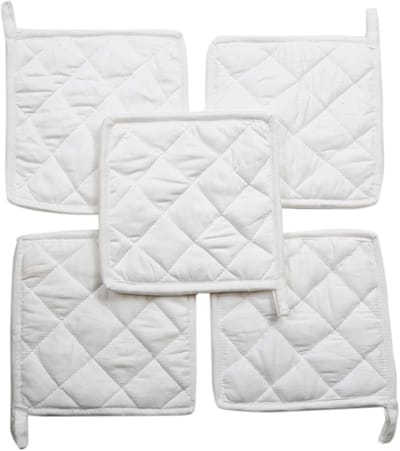 Hittebestendige Pannenlappen Set van 20 - 8" x 8" - 200% Katoen - Witte Keuken Accessoires