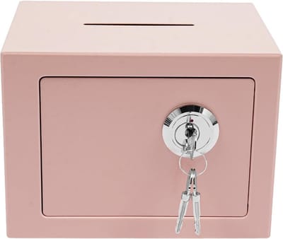Kleine Kluis - Geldcassette Spaarvarken - Waardevolle Spullen Opbergen - Mechanisch Sleutelslot - 46 Liter Capaciteit - Roze