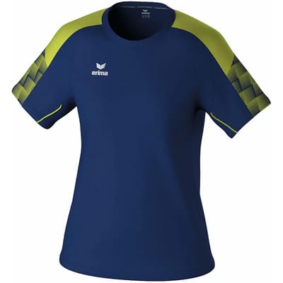 Erima Evo Star T-Shirt Dames - Marine / Geel | Maat: 34