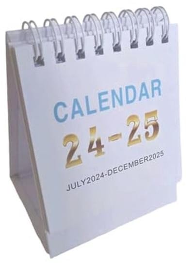 Kleine Bureau Kalender 2024-2025 - Staande Spiraal Mini Kalender voor Kantoor en Thuis