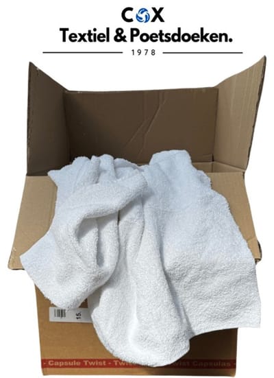 Poetsdoeken badstof wit absorberend 10KG
