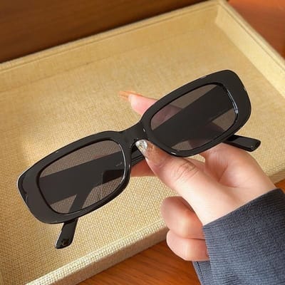 Koreaanse Stijl Rechthoekige Zonnebril Mode Leuk Schattige Dames Brillen Jenny Stijl Zonnebril zwart