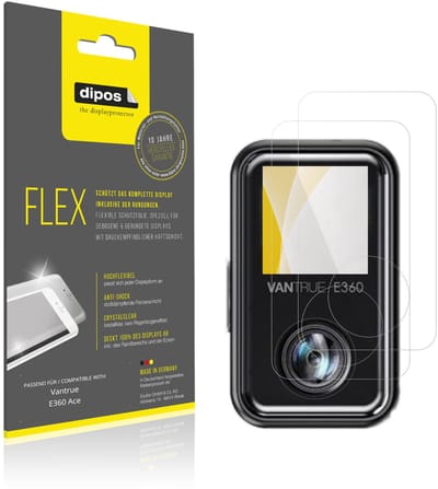 dipos – 2x Beschermfolie geschikt voor Vantrue E360 Ace | 3D Full Cover Screenprotector | 100% Passend