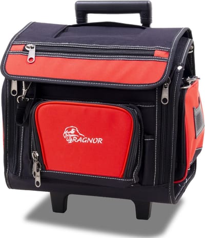 Verrijdbare Gereedschapstas XL – Slechts 5 kg | Ruim Hoofdvak & Accessoirevakken – Uitschuifbaar Handvat & Dubbele Wielen – 50 kg Draagvermogen – Stevig & Mobiel