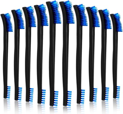 Dailygoods - Dubbelzijdige Detailleerborstels - Reinigingsborstelset voor Kleine Onderdelen - Blauw - Mini-Reinigingsborstels - Voor Aanrecht en Badkamer