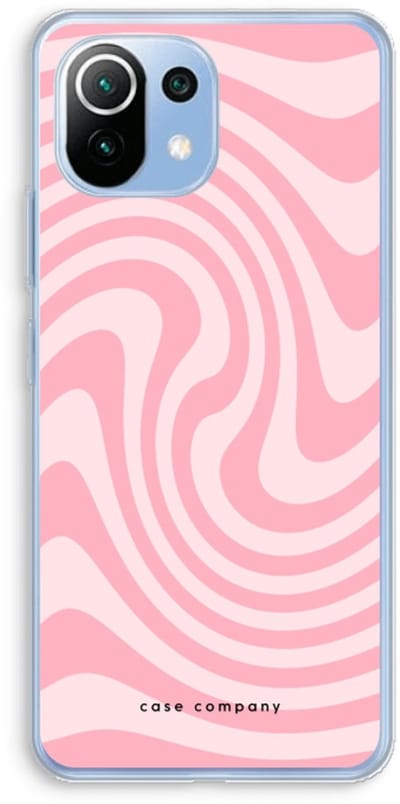 Case Company® - Hoesje geschikt voor Xiaomi Mi 11 Lite hoesje - Swirl Roos - Soft Cover Telefoonhoesje - Bescherming aan alle Kanten en Schermrand