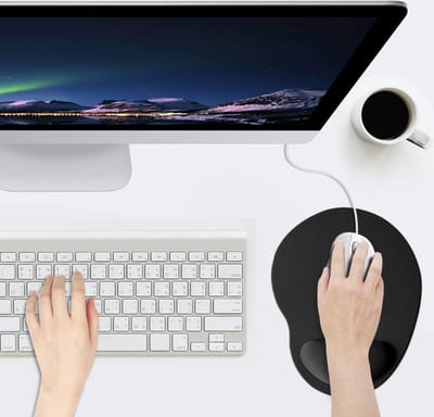 Waledano® Muismat Anti Slip - Muisarm - Polsklachten - Comfortabele Polssteun - Computer - Laptop - Gaming - Ergonomisch - rechtshandig - Muismat - Gel - Anti Slip