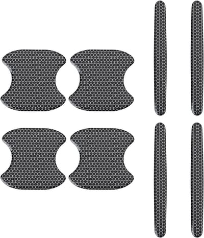Dailygoods- Deurklink Stickers - Autobescherming - Honingraatpatroon - Krasbestendig - Waterdicht - Eenvoudige installatie - 8 Stuks