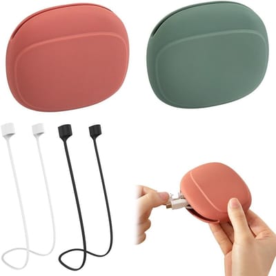 Set van 4 Oplossingen voor Hoofdtelefoon en Oplaadkabels, Silicone Opbergdozen voor Kabels, Organiser voor Draadloze en Bedrade Hoofdtelefoons