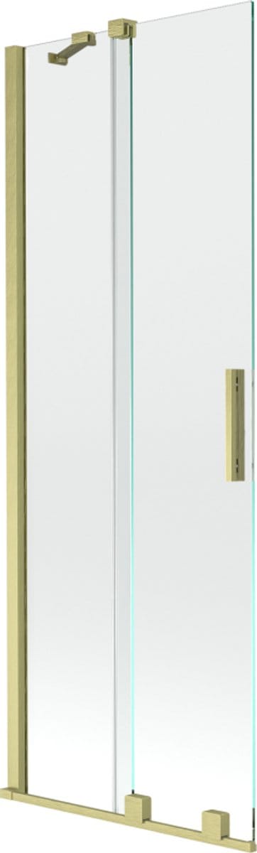 Mexen Velar badwand tweeledig verschuifbaar 75 x 150 , transparant, goud geborsteld - 896-075-000-01-55