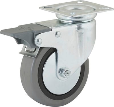 Wurth - Machinezwenkwiel m. draaibare plaat + vergrend.rem - Wiel met draaibare plaat en vastzetrem x 4 st - 55 kg
