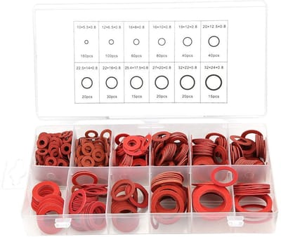 Dailygoods- Platte Ring 600 Stuks - Ringen Set - Ringen Set Zilver - Isolatie Ringen - Sanitair Ringen - Diverse Maten - Hoogwaardige Kwaliteit - Ringenset
