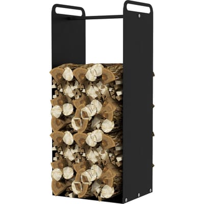 4goodz Houtopslag Haardhoutrek Staal 30x36x90 cm - Zwart