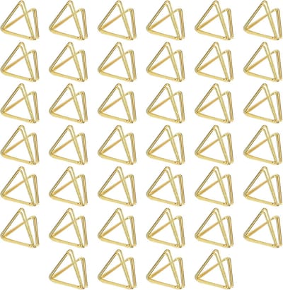 Kaarthouders - Fotohouders - Tafeldecoratie - Triangulaire vorm - 40 stuks - Goudkleurig