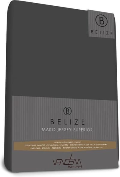 Van Dem - Belize  - Mako Jersey hoeslaken 80 x 200 cm antra