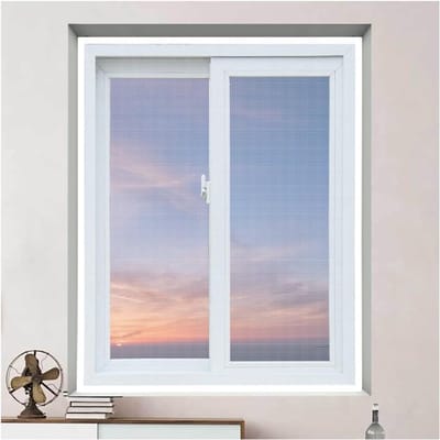 Schermvenster - 100 × 120 cm - vliegengaas - Raamhor - Kattenraambescherming - DIY knipbaar raamhorgaas - Kattenbeschermnet - Universele - Zelfklevend - raam hor - Klamboe voor ramen - Houdt insecten buiten - Wit