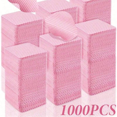 1000 stuks Pluisvrije Nagellak Remover Doekjes Geschikt Voor Nagels Voorbereiding En Gel Polish Verwijdering, Voor Wimperextensions, Nagelreiniging Voor Salon En Thuis roze