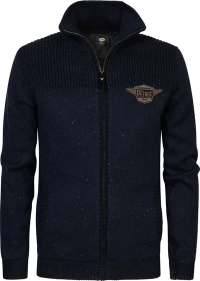 Petrol Industries - Heren Gebreid Vest Naukati - Blauw - Maat M