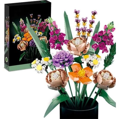 Romantische rozenboeket bouwstenen 10280 Creatief thuisbureau Plantendecoratie Assembleer stenen Speelgoed Cadeaus
