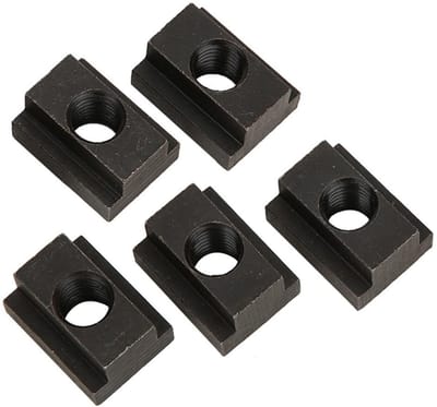 Dailygoods- T-slot Noten Zwart Oxide Afwerking - 5 stuks - M12 Draad - Hoogwaardig 45 Staal - Hoge Hardheid - Geschikt voor T-sleuf Aluminium Profielen - T-sleufmoer