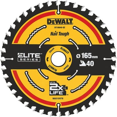 Dewalt Accessoires DT10640-QZ Cirkelzaagblad 165 x 20 mm 40T ATB 5°