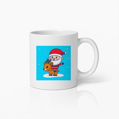 Schattige Kerstman en Rendier Mok – Feestelijke Koffiebeker Cadeau voor de Feestdagen