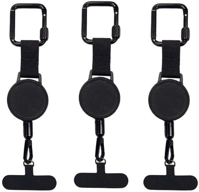 3 items Anti-diefstal Telefoonhouder met Intrekbaar Koord – Smartphone Veiligheidskoord met Karabijnhaak - Anti-valharnas Telefoonhouder voor Wandelen, Fietsen, Klimmen - Mobiele Telefoon Beveiliging Outdoor Survival Nood Gear